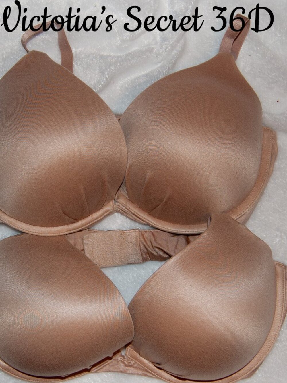 Lot Of 2 Victorias Secret Push Up Padded Bras 36D Nude / Tan